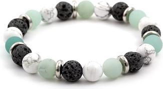 Actual product image Beneto Bead bracelet made of amazonite. lava stone and howlite MINK36 / 18