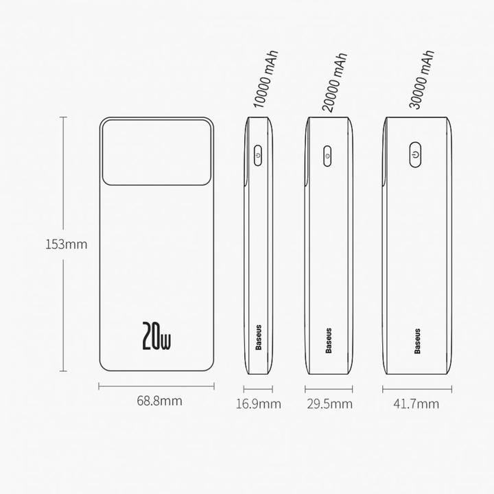 Produktbild Baseus Bipow Digital Display (30000 mAh, 20 W, 111 Wh)