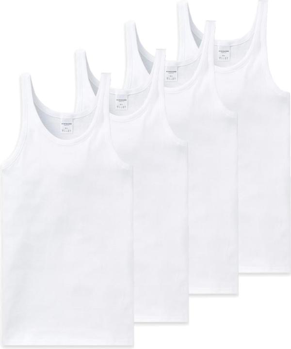 Actual product image Schiesser 4 Pack Cotton Essentials Fine Rib Undershirt (XXL)