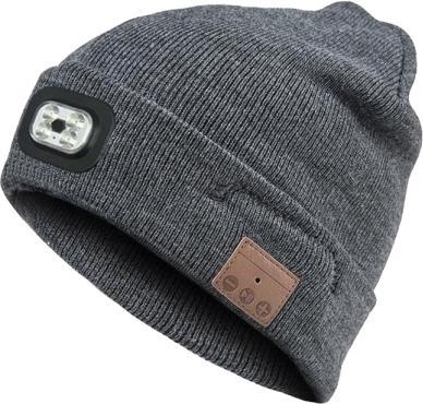 Actual product image DVA Electric Blue Electric LED Beanie - With Bluetooth headset, supplied with safety waistcoat