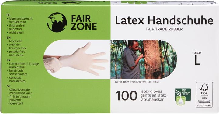 Produktbild Fair Zone Einweg Latex Handschuhe (L)