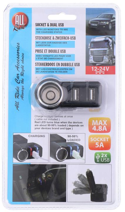 Image du produit All Ride Socket+Dual USB rotatable AB
