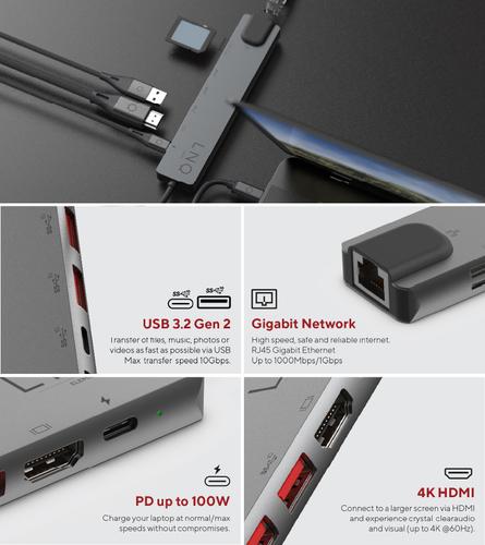 Produktbild LINQ Connects 8 in 1 Hub Pro (USB-C, 1 Ports)