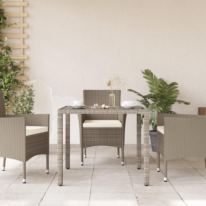 Produktbild VidaXL Gartentisch mit Glasplatte (90 cm)