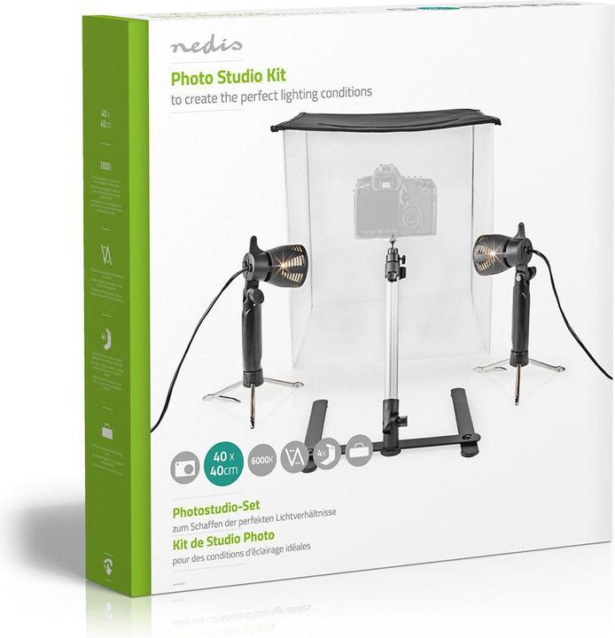 Actual product image Nedis Photo Studio Kit | 400 lm | Foldable | Backgrounds incl. | Carrying bag included | Black (Folding reflector, 43 cm)