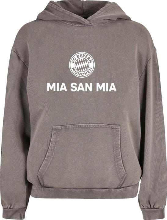 FC Bayern München Ladies Mia San Mia Logo Acid Washed Oversized Hoody - 131329