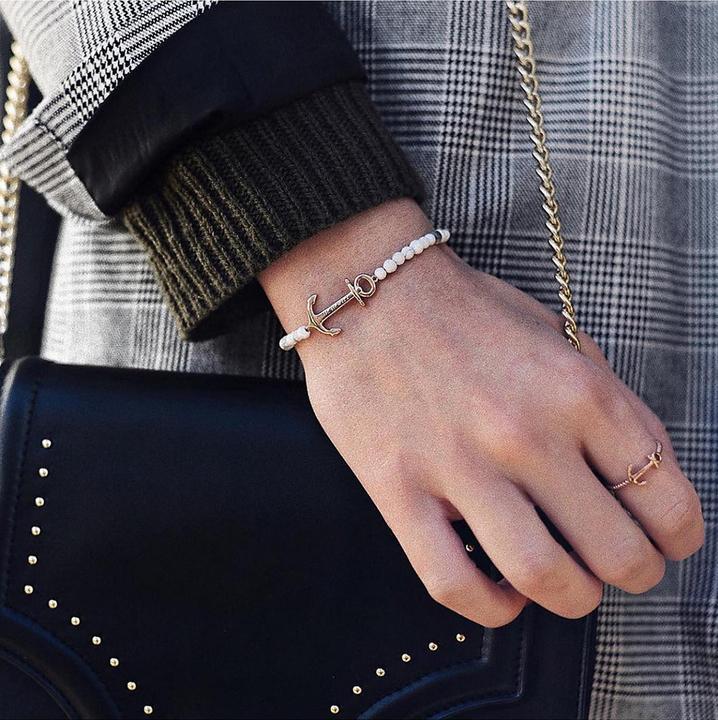 Immagine prodotto Paul Hewitt Bracciale Ancora Spirito Marmo Oro Rosa (18.50 cm, Acciaio inossidabile)