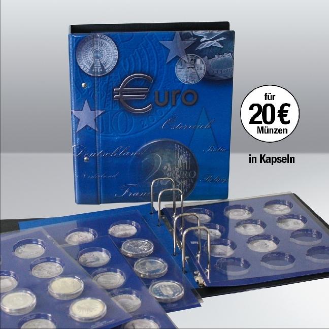 Produktbild Schwäbische Albumfabrik 20-Euromünzen-Sammelalbum Topset, inkl. 2 Einssteckblättern für 20-Euro-Münzen in Kapseln
