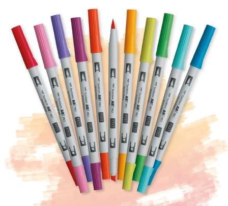 Productafbeelding Tombow Dubbele penseelpen ABT PRO (Rood, Zwart, Blauw, Groen, 5 x)
