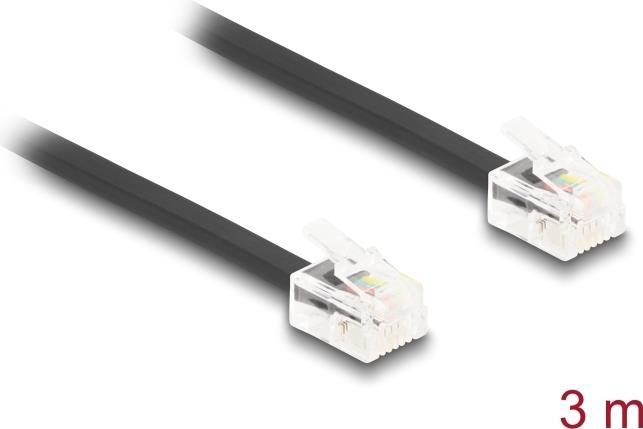 Immagine prodotto Delock Cavo telefonico da spina RJ11 a spina RJ11 nero 3 m