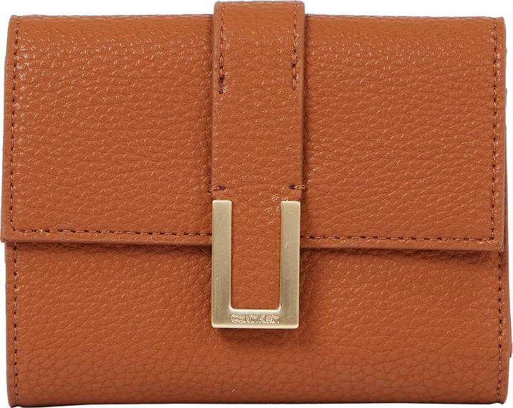 Calvin Klein Porte-monnaie pour femme Ck Must Plus Trifold Wallet Medium Large, Marron (Cognac), taille unique