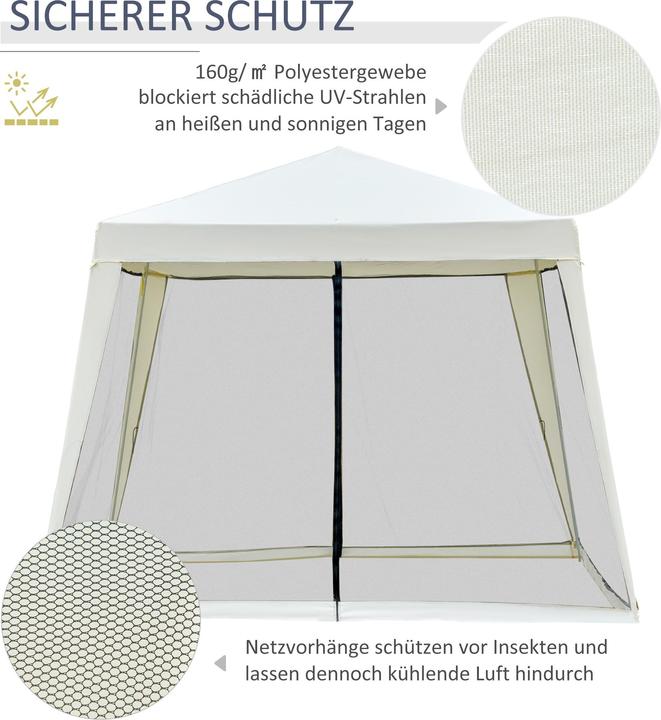Image du produit Outsunny Pavillon avec moustiquaire (300 cm, 300 cm)