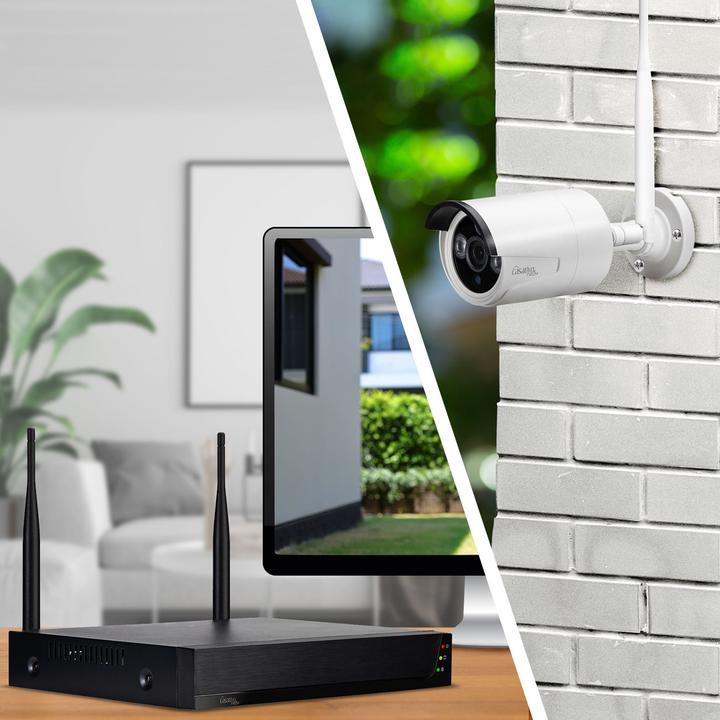 Image du produit Casativo Système de surveillance sans fil, 8 caméras QHD & enregistreur HDD, accès à distance par application (2304 x 1296 Pixels)