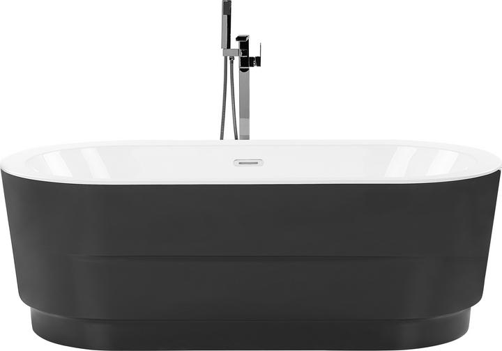 Beliani Badewanne freistehend schwarz oval 170 x 80 cm EMPRESA (214 l, 80 cm)