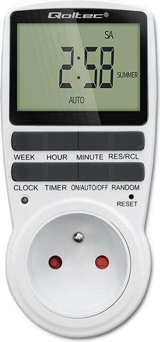 Image du produit Qoltec Elektroniczny programator czasowy PC0628 | 3680W | 16A | LCD