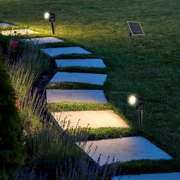 Produktbild V-TAC Solar LED-Gartenleuchten-Set VT-11031, 3x 1,2 W, 3000 K, IP65 (50 lm, IP65)