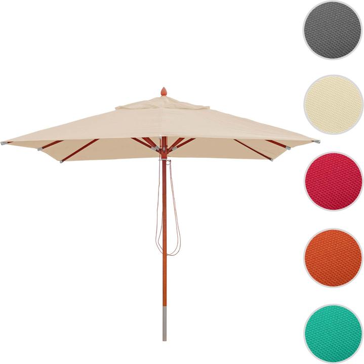 Immagine prodotto Swisshandel24 Ombrellone in legno per gastronomia, ombrellone da giardino, poliestere/legno 14kg, quadrato 3x3m a (3 m)