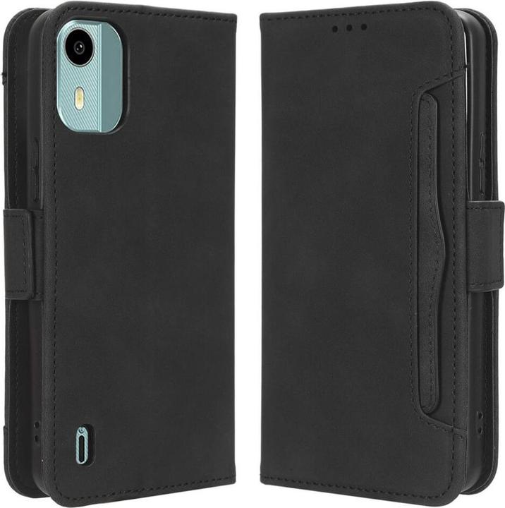 Cover-Discount Nokia C12 - Etui mit vielen Kartenfächer schwarz (Nokia C12)