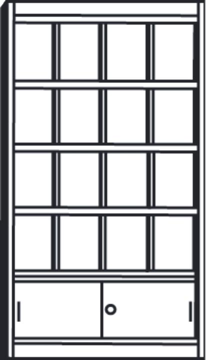 Actual product image Kerkmann Print brochure cabinet, 16 x DIN A4, light grey (A4)