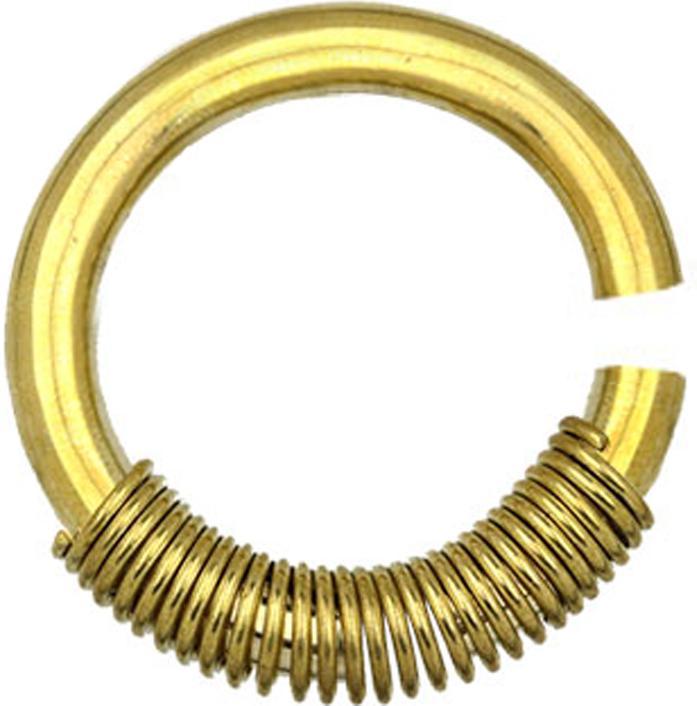 Star Piercing Ohrgewicht Ring vergoldet Springfeder (Messing)