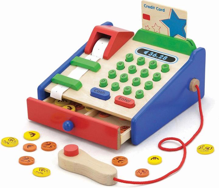 Viga Toys Caisse enregistreuse en bois