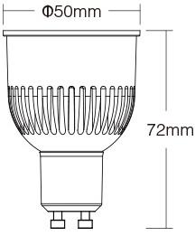 Actual product image Milight Zigbee 3.0 Smart LED Spot GU10 RGB+KW/WW 6W (GU10, 6 W, 550 lm, 1 x, E)