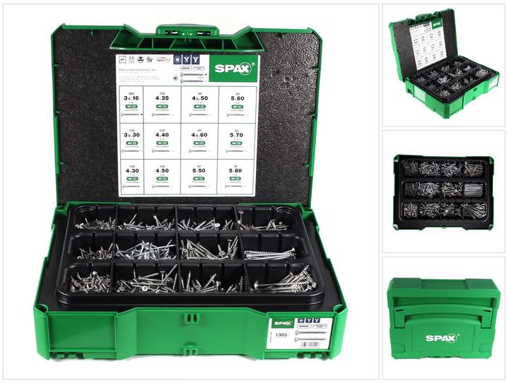 Image du produit Spax Coffret de montage T-Loc Systainer (1385 Vis par pièce)