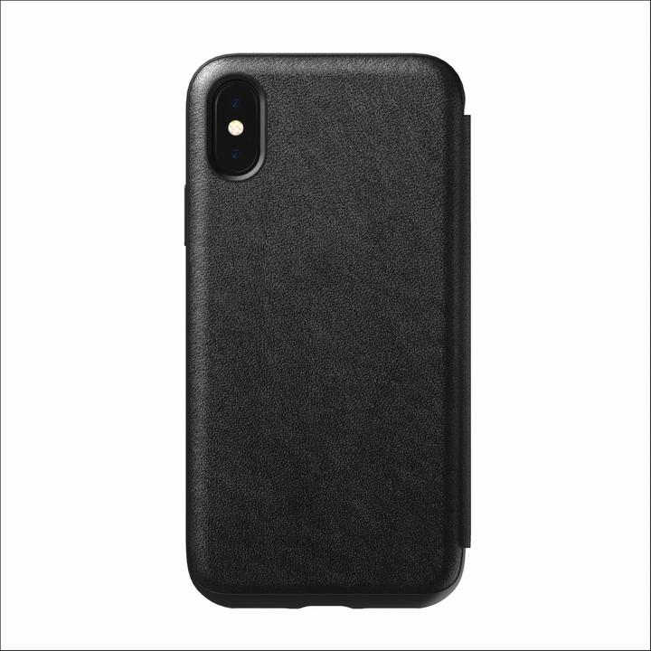 Nomad Tri-Folio en cuir noir robuste pour iPhone X / Xs (Apple iPhone X, Apple iPhone XS)