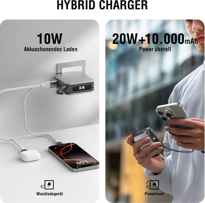 Produktbild 4smarts 3in1 Hybrid Charger Lucid (10000 mAh, 20 W, 37 Wh)