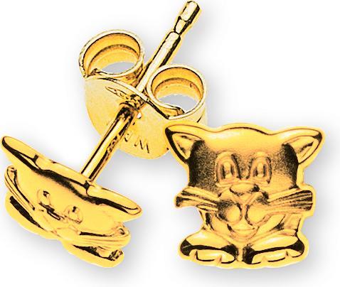 Produktbild Muau Stud earrings cats yellow gold 750, 7mm (750/18K Gelbgold)