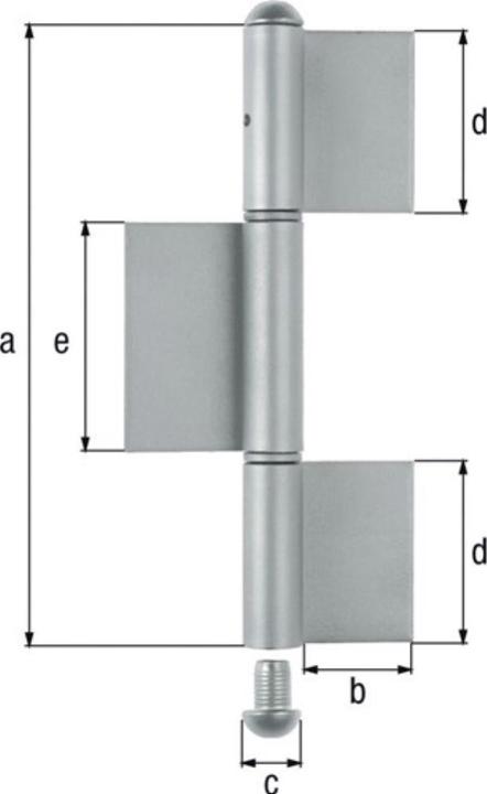 Produktbild GAH Konstruktionsband 3-teilig zum Anschweissen Stahl rohRundkopf 240/50/16/70 mm