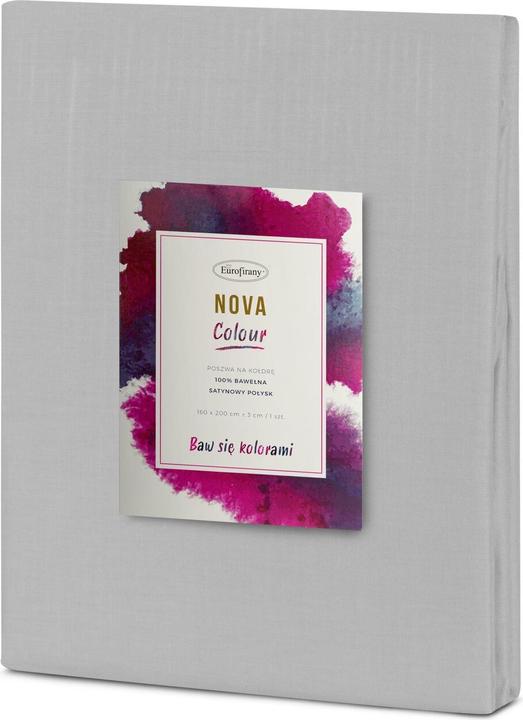 Actual product image Eurofirany NOVA COLOR POS / NOVAC / ST / PO Cotton comforter cover with satin sheen, 220X200 cm, color: steel (Duvet cover, 220 x 200 cm)