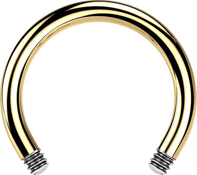 Actual product image Star Piercing Micro Circular Barbell Rod gold-plated (Surgical steel 316L)