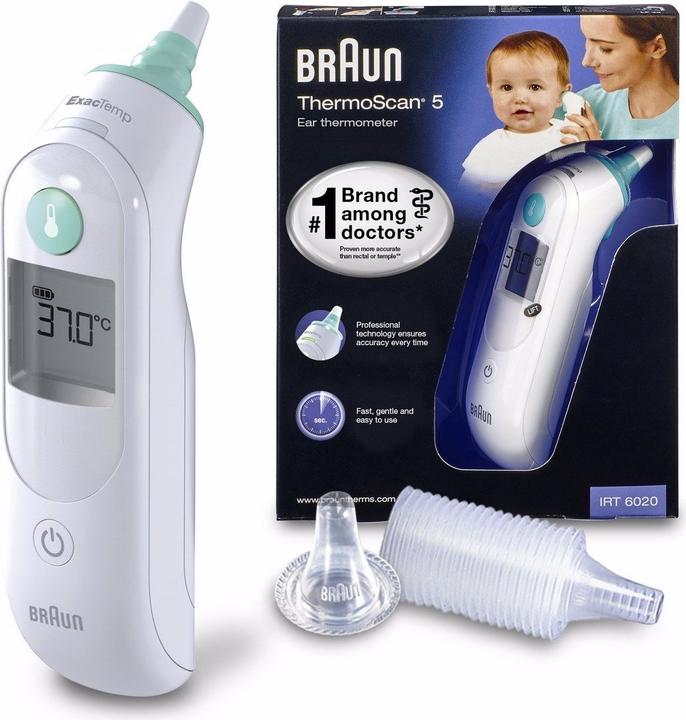 Actual product image Braun ThermoScan 5 IRT6020 + protective caps LF 40 (Ear)