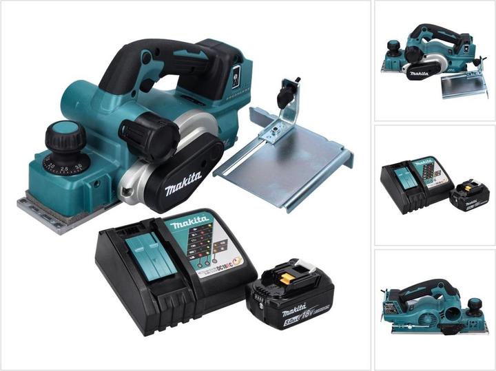 Produktbild Makita DKP 181 RT1 Akku Hobel Falzhobel 82 mm 18 V Brushless + 1x Akku 5,0 Ah + Ladegerät
