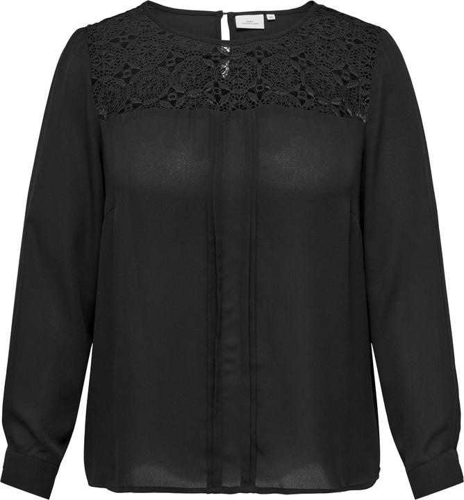 Only Curvy Spitzen Oberteil mit langen Ärmeln