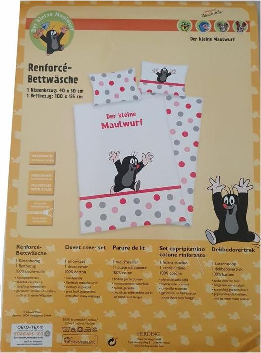 Actual product image Poldaun Der kleine Maulwurf - Wendebettwäsche - 40 x 60 / 135 x 100 cm