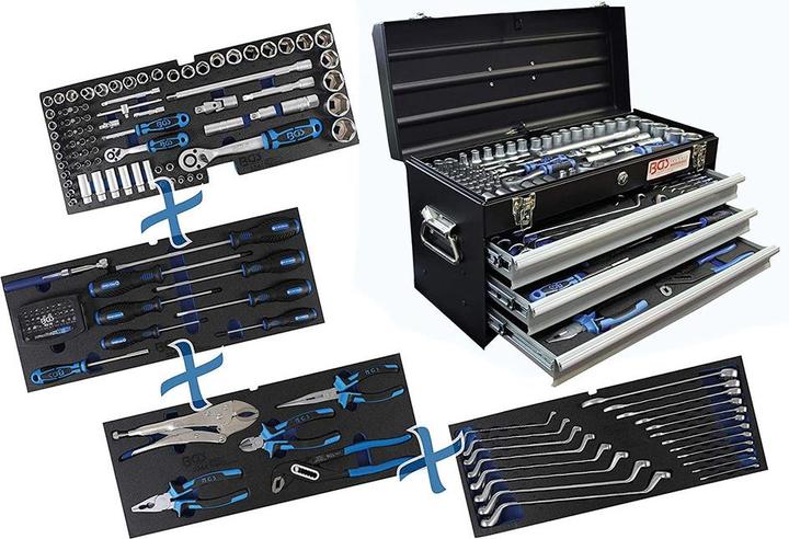 Produktbild BGS Metall-Werkzeugkoffer 3 Schubladen mit 143 Werkzeugen (3312 Teile)