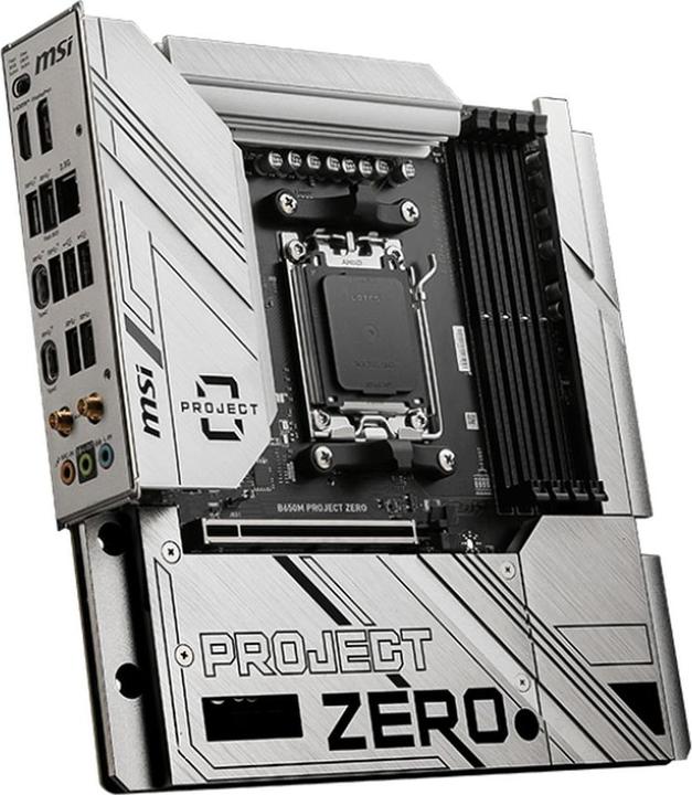 Actual product image MSI B650M PROJECT ZERO (B650,AM5,mATX,DDR5) (AM5, AMD B650, mATX)
