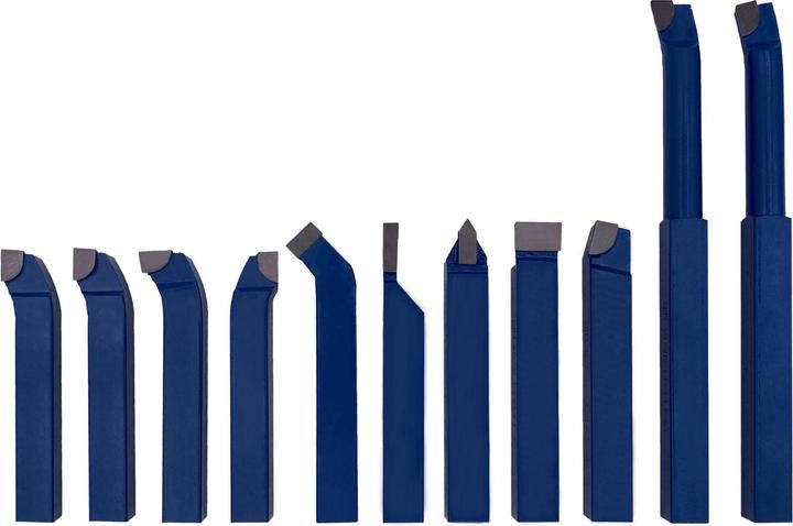 Immagine prodotto Paulimot Set di scalpelli per tornitura da 11 pezzi con punte in metallo duro P30, DIN 4976, 14 mm (14 mm)