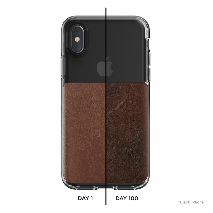 Image du produit Nomad Étui en cuir transparent brun iPhone X / Xs (Apple iPhone X, Apple iPhone XS)