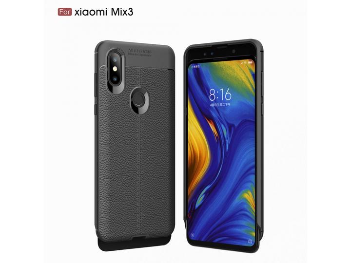 Actual product image Screenguard Xiaomi Mi Mix 3 Sleeve Leather Design TPU Cover (Mi Mix 3)