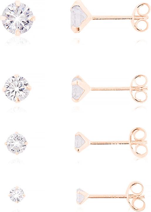 Immagine prodotto Leyda Orecchini a perno con zirconi (Argento 925 1 micron placcato oro rosa 18k, Pietra sintetica)