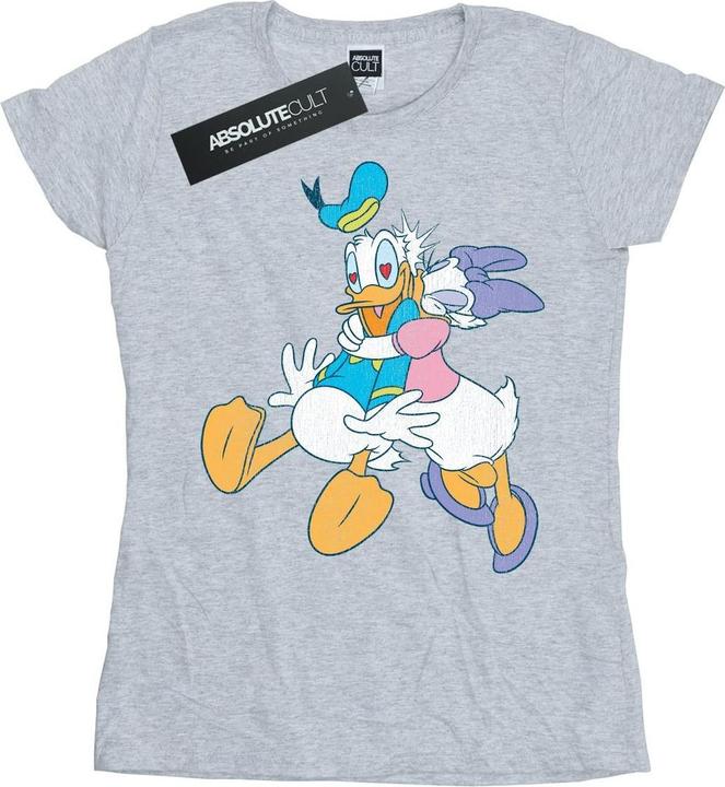 Actual product image Disney Womens/Ladies Donald And Daisy Duck Kiss Cotton T-Shirt (XXL)