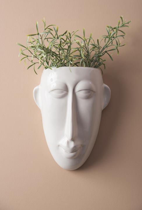 Produktbild present time Blumentopf Wand, Maske lang, Weiss