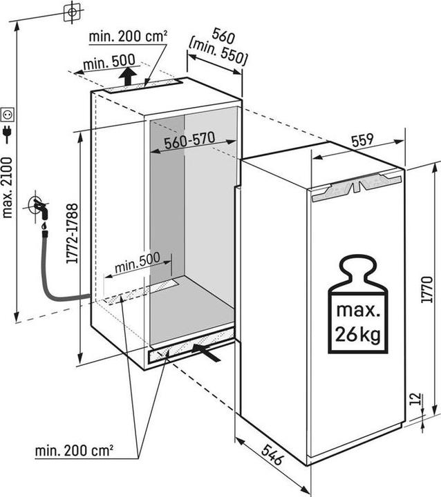 Image du produit Liebherr Congélateur intégrable avec NoFrost (Encastrable, 213 l)