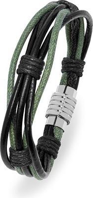Trolli Troli -ack and green menÂ's bracelet (M)