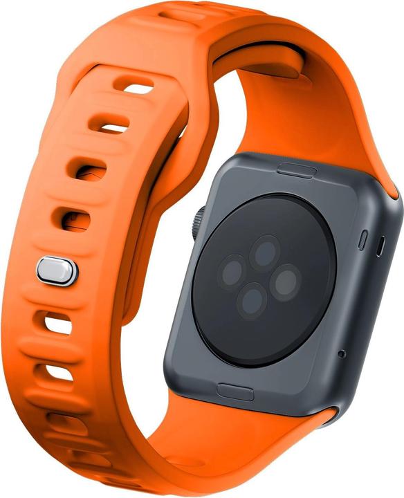 Actual product image 3MK Silicone Watch Strap pomarańczowy/ orange dla Apple Watch 42/44/45/49mm (Silicone, Stainless steel)