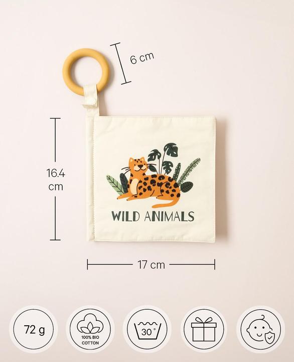 Actual product image Esmée Wild Animals" tactile book / children's fabric book