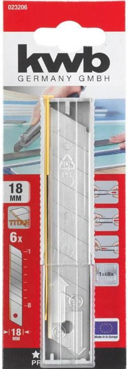 Immagine prodotto kwb Lame a scatto di ricambio TITAN, 18 mm 023206 6 pz. (Lama di ricambio)